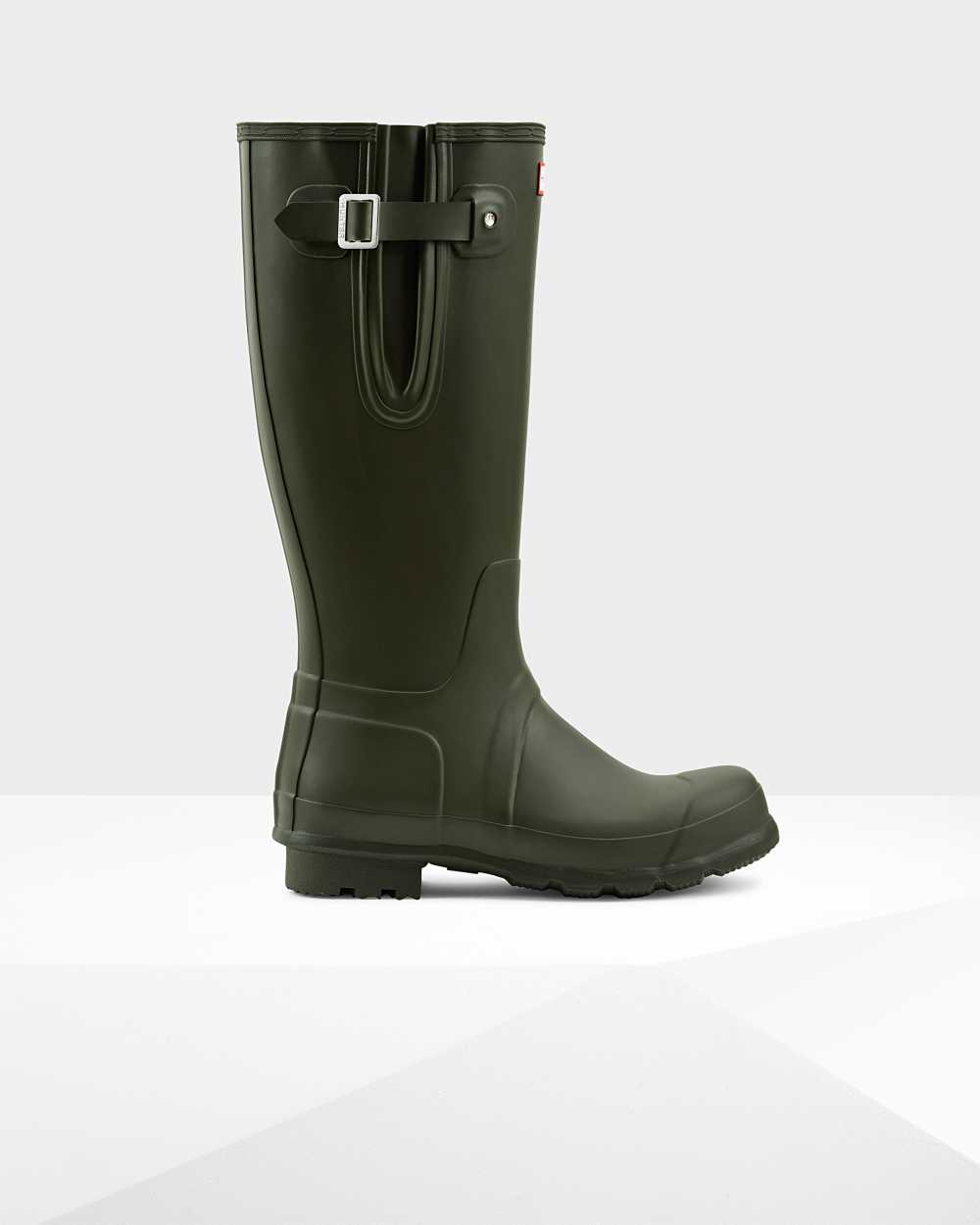 Hunter Men's Original Tall Side Adjustable Tall Wellington Boots Green,MUKF63901